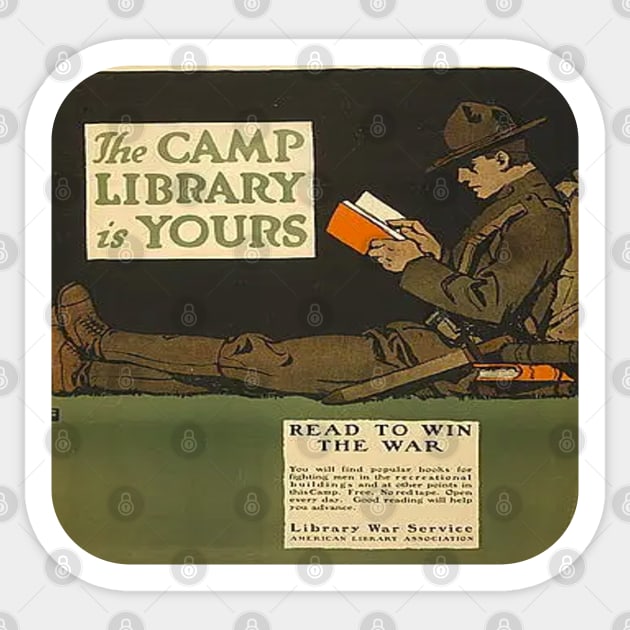 The Camp Library is Yours Sticker by Slightly Unhinged